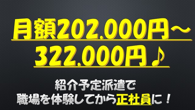 前回エントリー20名越え!202,000円~+賞与2ヶ月♪《葛飾区》4ヶ月後に正社員へ♪ イメージ